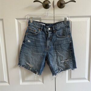 Zara Blue Mid Thigh Jean Shorts